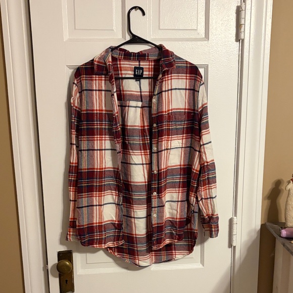 GAP Tops - GAP Red and Blue Checkered Flannel Shirt